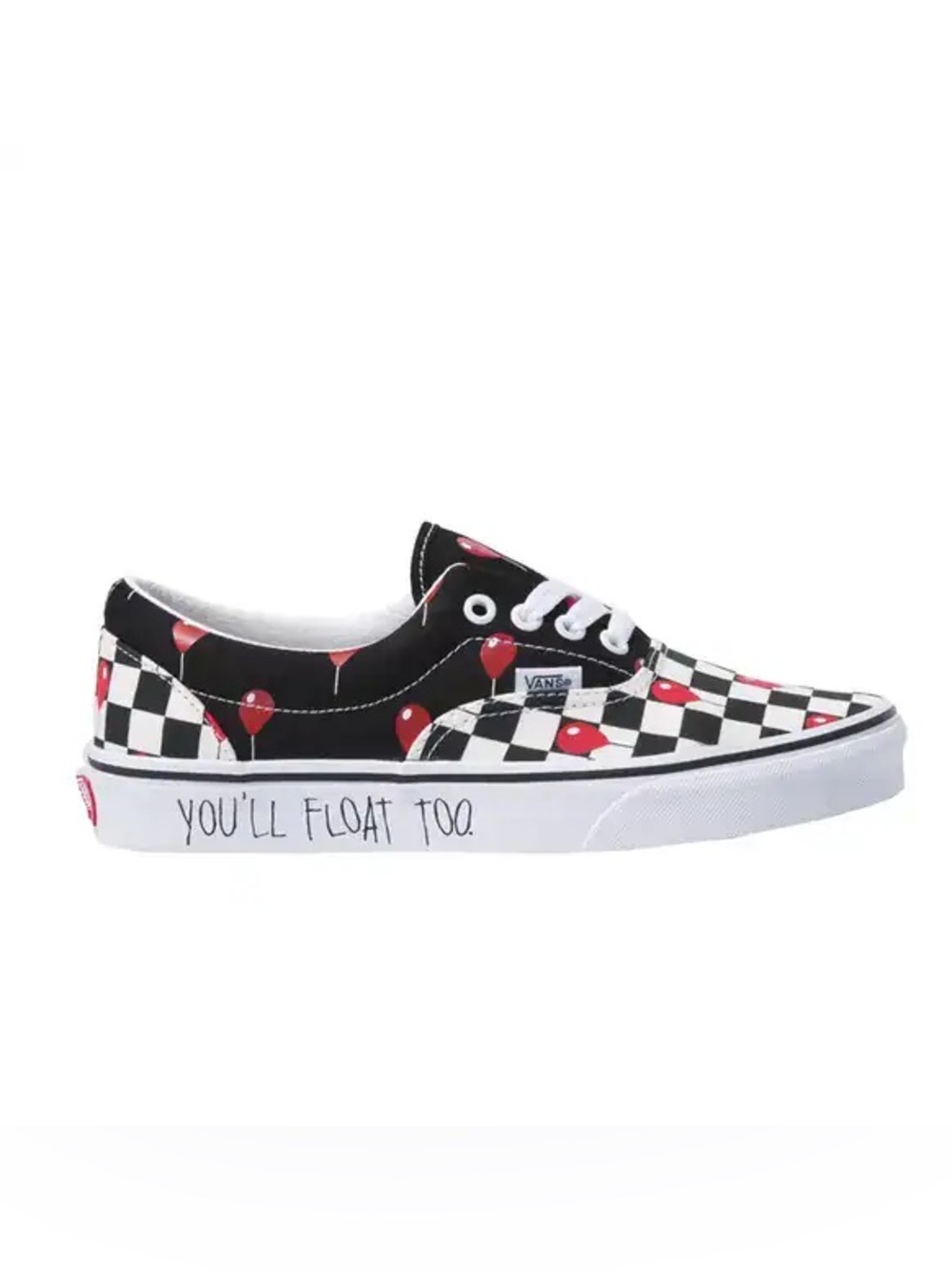 VANS House Of Terror X Era It Sneakers Black Red Slip On Pennywise Shoes, size 5